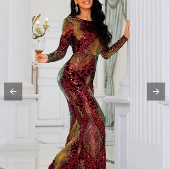 PREMIUM A LINE SEQUINED SPECIAL OCCASIONS MAXI DRESS